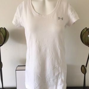 UA Tee white soft heatgear semi-fit cotton